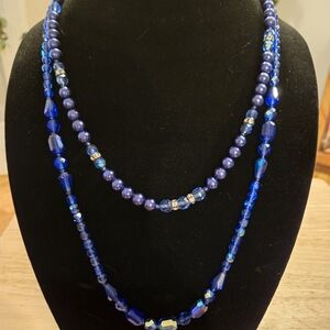 Elegant Blue Beaded Necklace